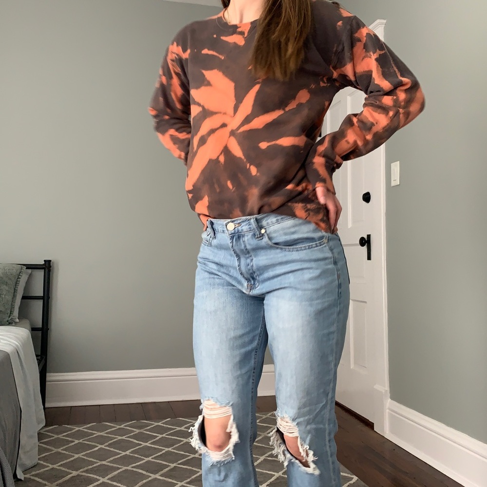 NWOT Reverse Tie Dye crew neck
